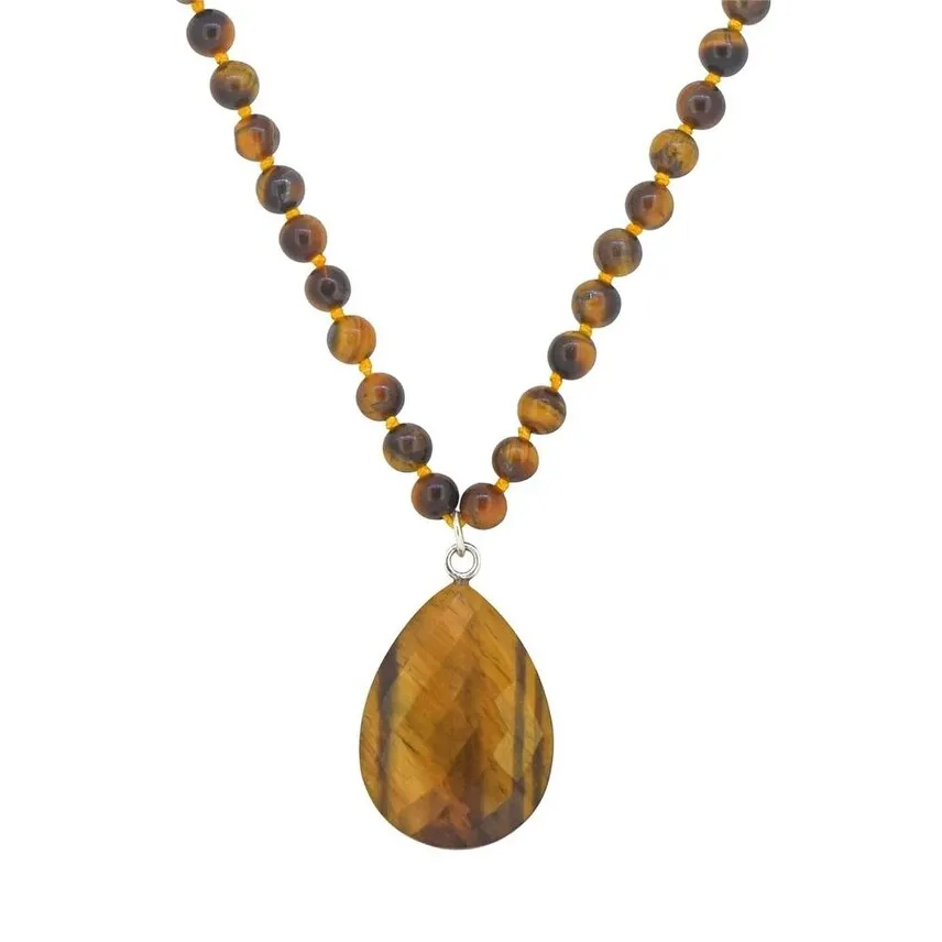 YS Gems Sterling Silver Tiger eye Gemstones Pendant Necklace sold by Zulily product image thumbnail 2