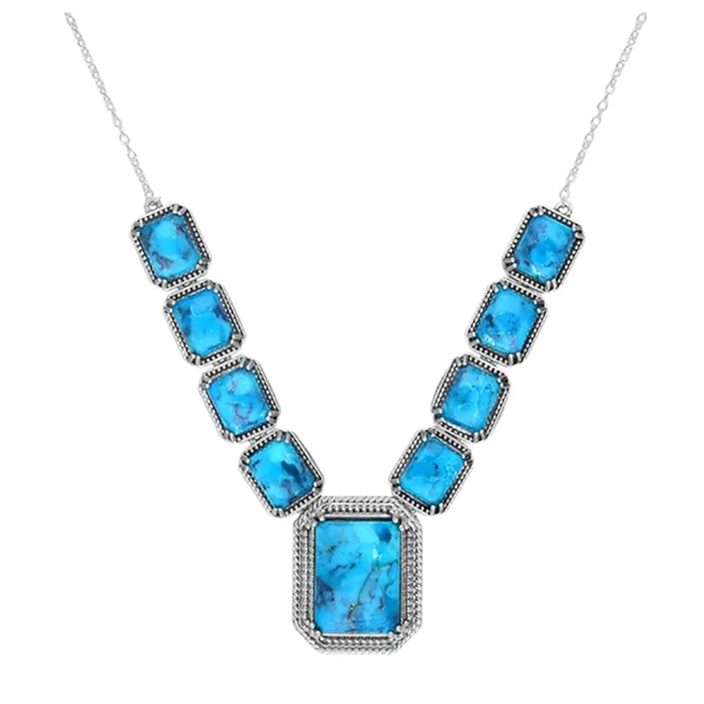 YS Gems Sterling Silver Blue Mohave Turquoise Gemstones Necklace sold by Zulily