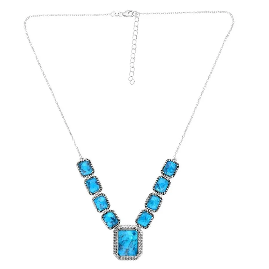 YS Gems Sterling Silver Blue Mohave Turquoise Gemstones Necklace sold by Zulily product image thumbnail 3