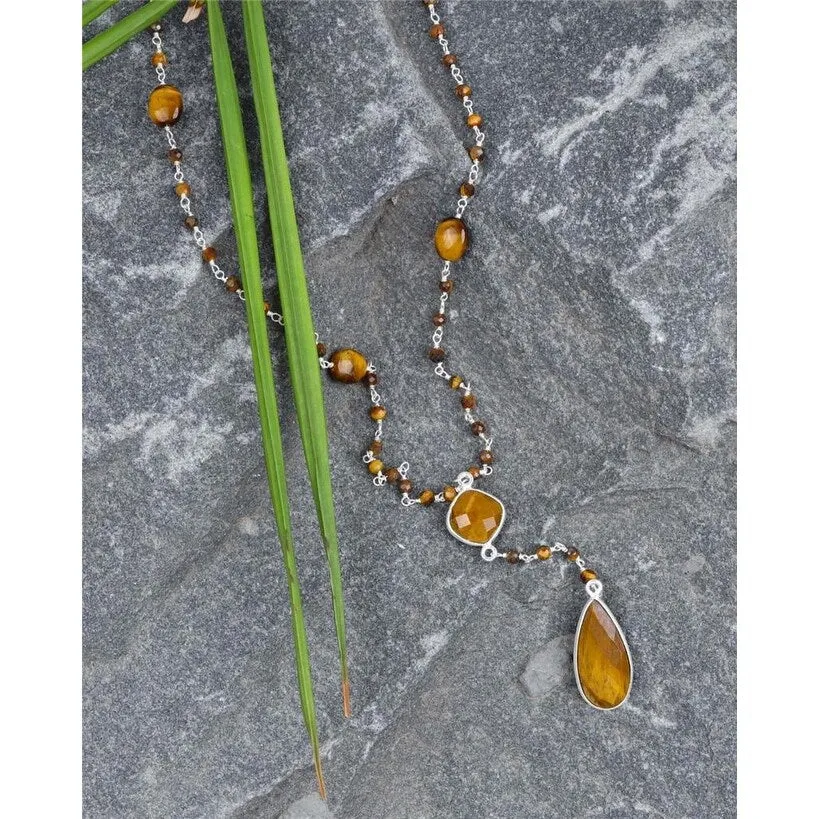 YS Gems Sterling Silver Tiger Eye Gemstones Pendant Necklace sold by Zulily product image thumbnail 4