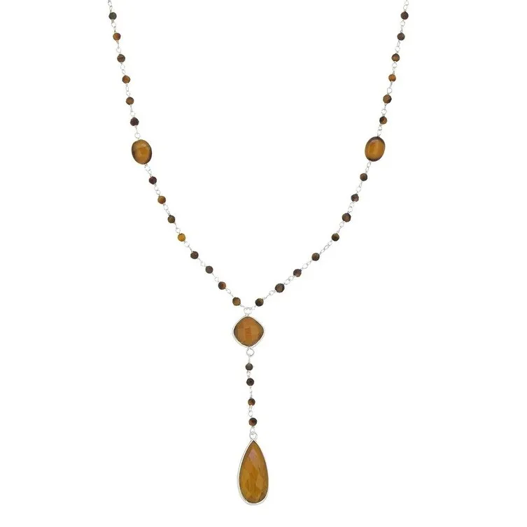 YS Gems Sterling Silver Tiger Eye Gemstones Pendant Necklace sold by Zulily product image thumbnail 2