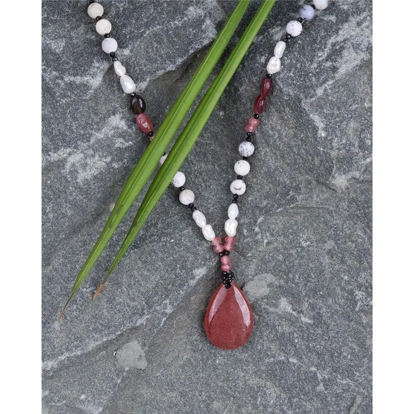 YS Gems Sterling Silver Strawberry Quartz Gemstones Pendant Necklace sold by Zulily product image thumbnail 3