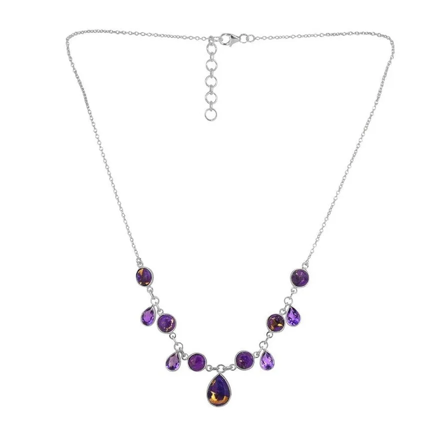YS Gems Sterling Silver Purple Copper Turquoise Gemstones Necklace sold by Zulily product image thumbnail 2