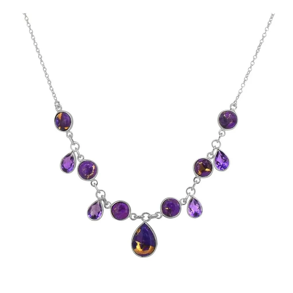 YS Gems Sterling Silver Purple Copper Turquoise Gemstones Necklace sold by Zulily