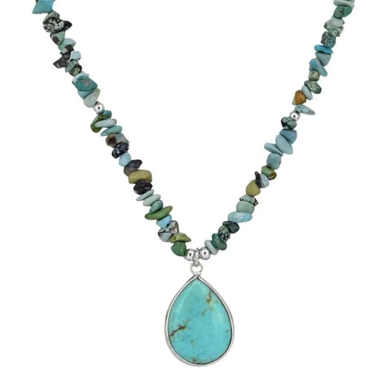 YS Gems Sterling Silver Blue Mohave Turquoise Gemstones Necklace sold by Zulily