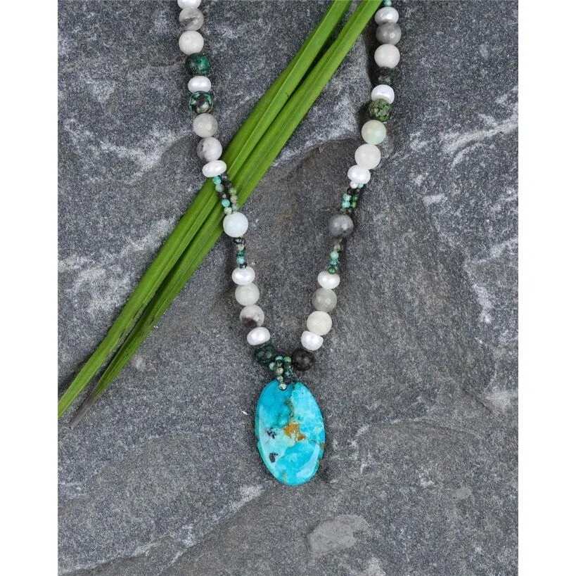 YS Gems Sterling Silver Blue Mohave Turquoise Gemstones Necklace sold by Zulily product image thumbnail 3