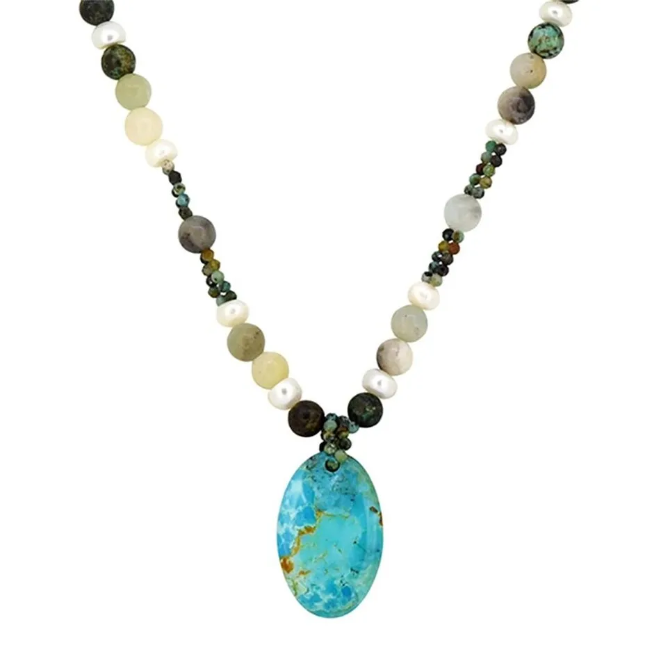 YS Gems Sterling Silver Blue Mohave Turquoise Gemstones Necklace sold by Zulily