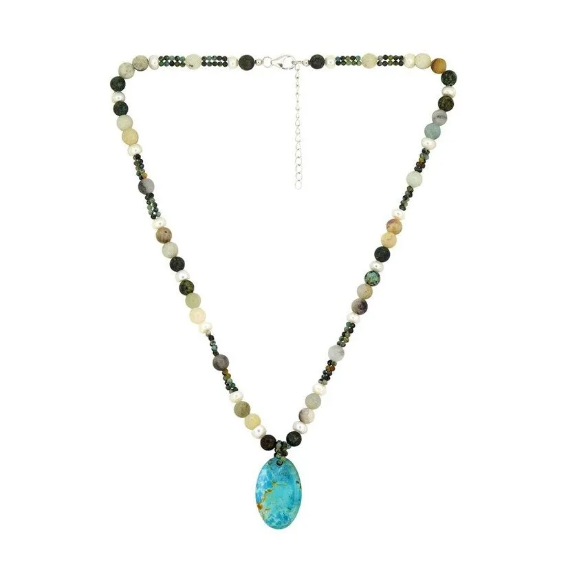 YS Gems Sterling Silver Blue Mohave Turquoise Gemstones Necklace sold by Zulily product image thumbnail 2
