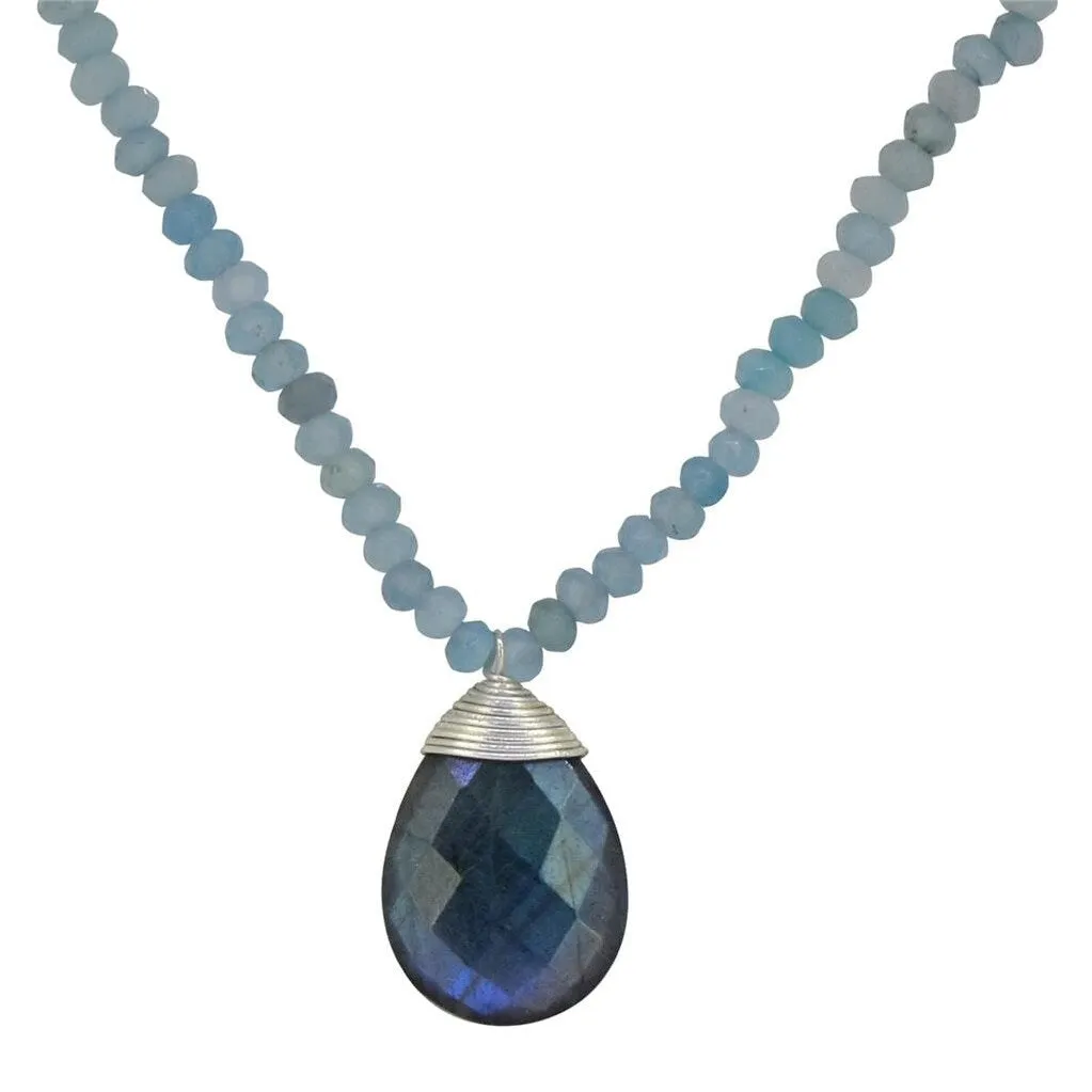 YS Gems Sterling Silver Labradorite Gemstones Pendant Necklace sold by Zulily