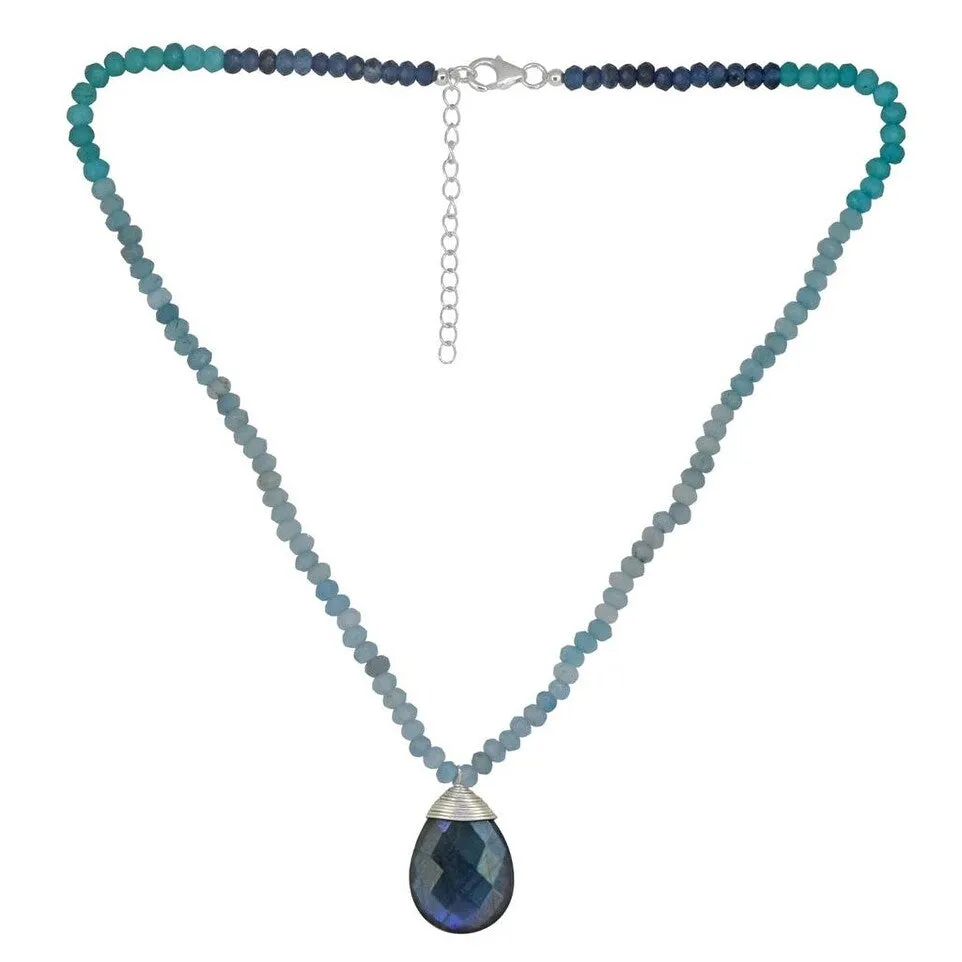 YS Gems Sterling Silver Labradorite Gemstones Pendant Necklace sold by Zulily product image thumbnail 3