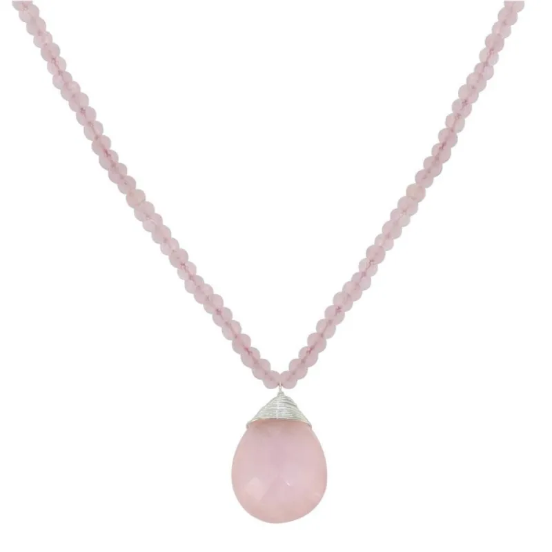 YS Gems Sterling Silver Rose Quartz Gemstones Pendant Necklace sold by Zulily