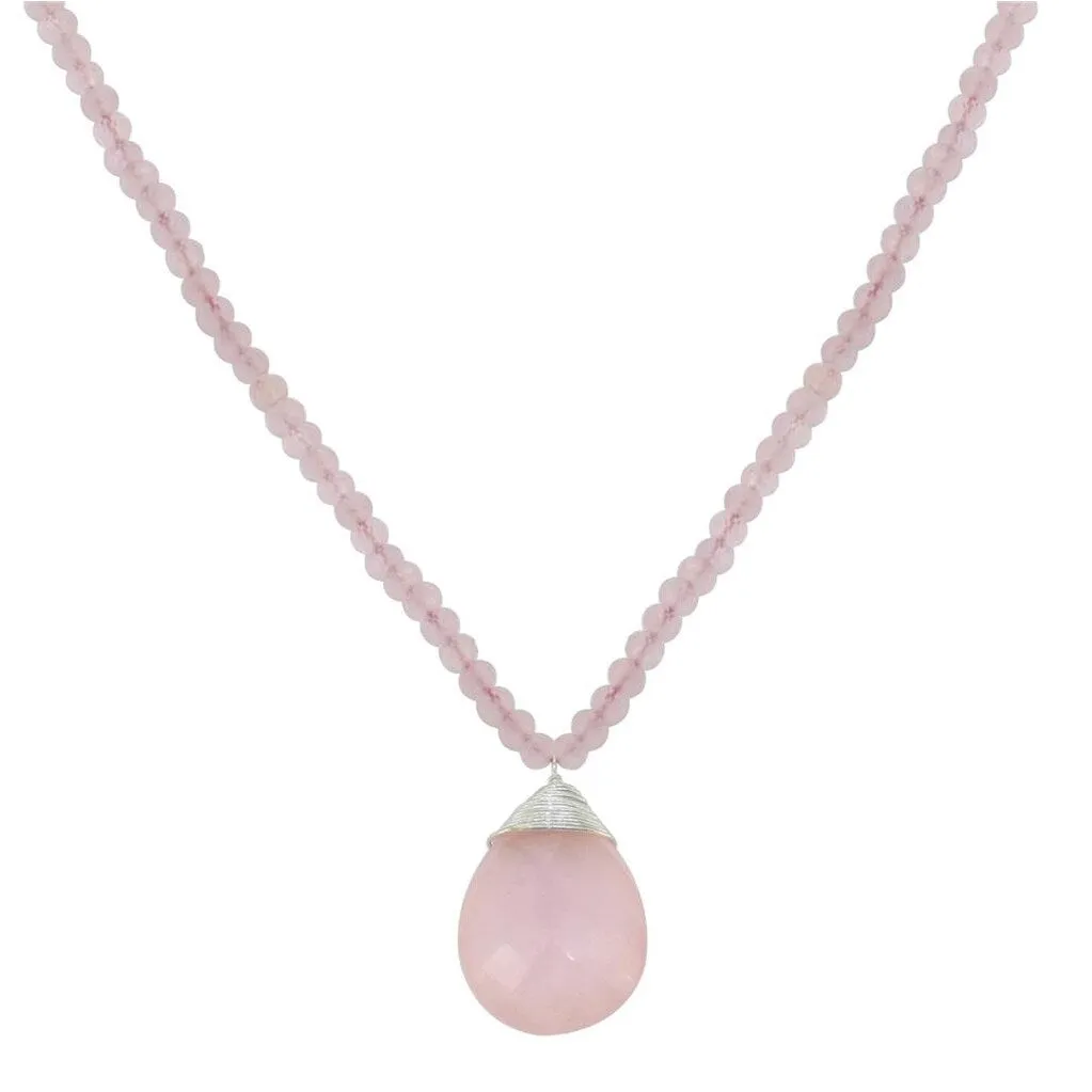 YS Gems Sterling Silver Rose Quartz Gemstones Pendant Necklace sold by Zulily