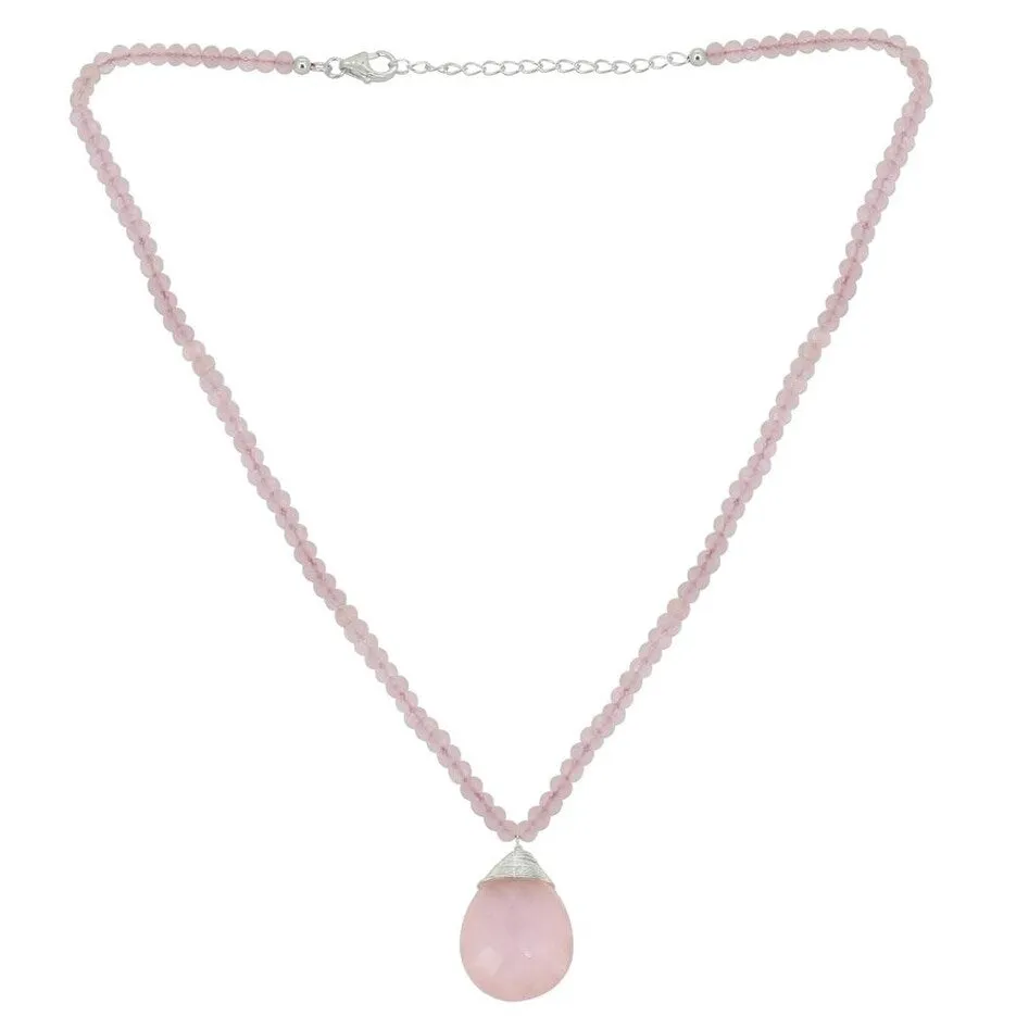 YS Gems Sterling Silver Rose Quartz Gemstones Pendant Necklace sold by Zulily product image thumbnail 2