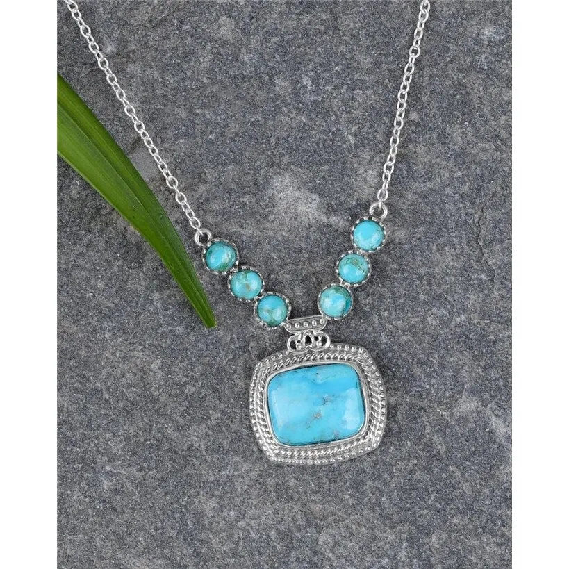 YS Gems Sterling Silver Blue Mohave Turquoise Gemstones Necklace sold by Zulily