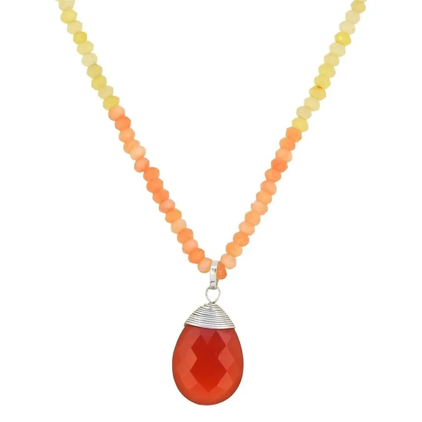YS Gems Sterling Silver Carnelian Gemstones Pendant Necklace sold by Zulily product image thumbnail 2