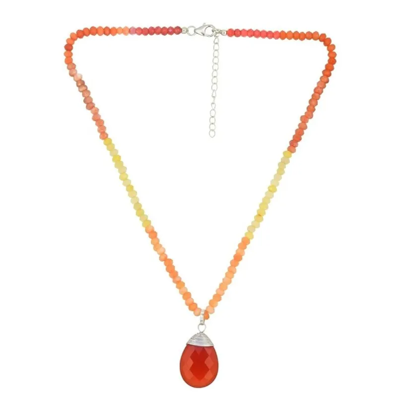 YS Gems Sterling Silver Carnelian Gemstones Pendant Necklace sold by Zulily