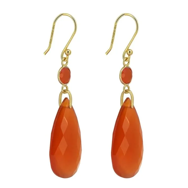 YS Gems Gold Plated Over 925 Silver Carnelian Earrings - 0.47x1.89 sold by Zulily product image thumbnail 2