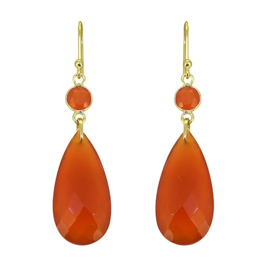 YS Gems Gold Plated Over 925 Silver Carnelian Earrings - 0.47x1.89 sold by Zulily product image thumbnail 3