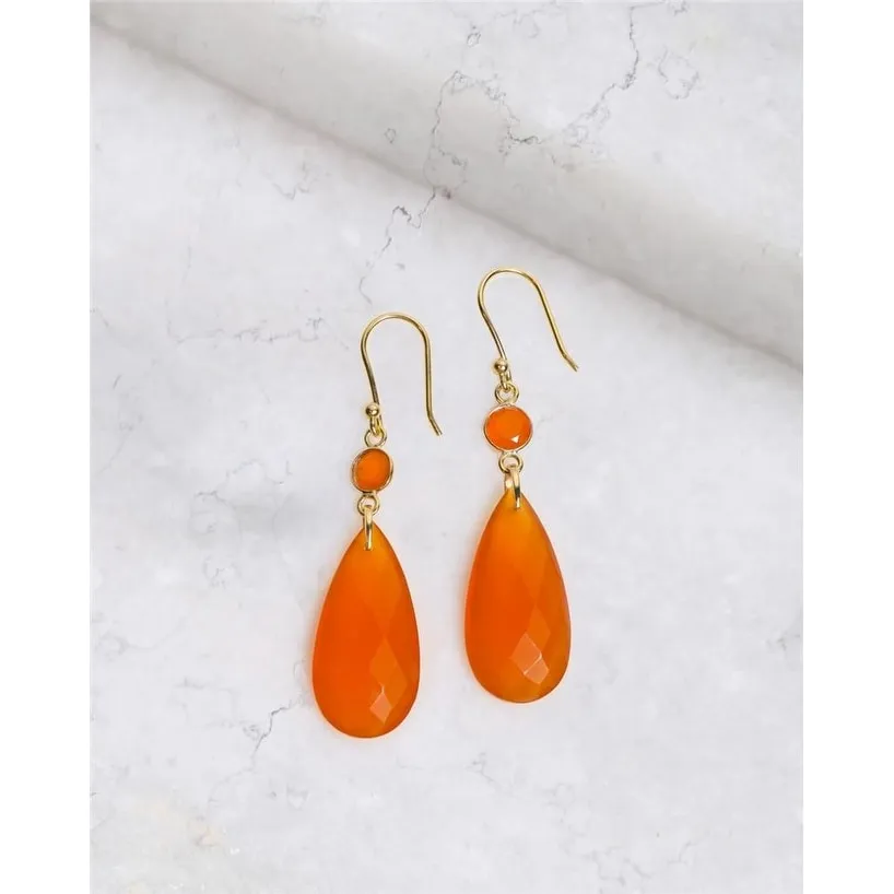YS Gems Gold Plated Over 925 Silver Carnelian Earrings - 0.47x1.89 sold by Zulily product image thumbnail 4