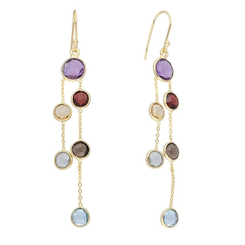 YS Gems Gold Plated Over 925 Silver Multi Gemstone Drop Earrings - 0.47x3.23 sold by Zulily product image thumbnail 3