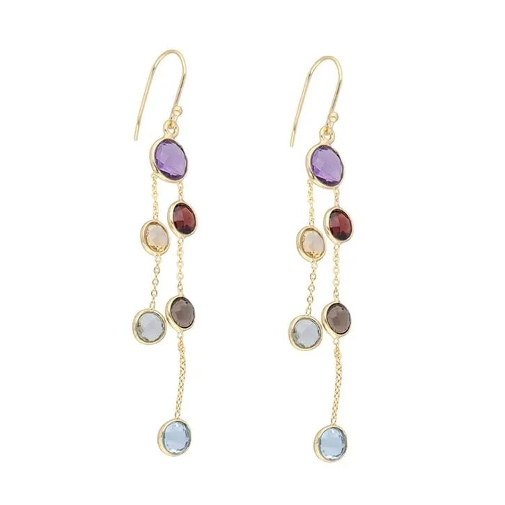 YS Gems Gold Plated Over 925 Silver Multi Gemstone Drop Earrings - 0.47x3.23 sold by Zulily