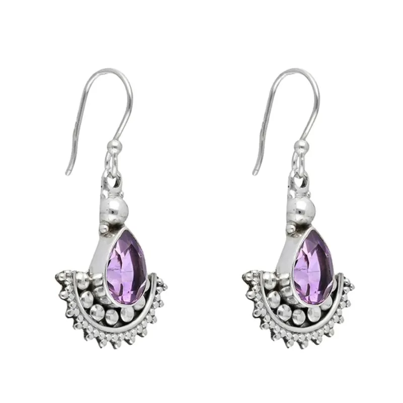 YS Gems Sterling Silver Purple Amethyst Dangle Earrings - 0.67 x 1.34 sold by Zulily