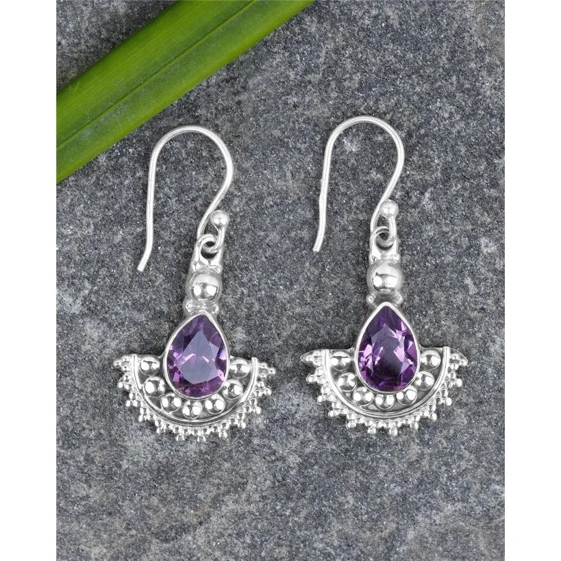 YS Gems Sterling Silver Purple Amethyst Dangle Earrings - 0.67 x 1.34 sold by Zulily product image thumbnail 4