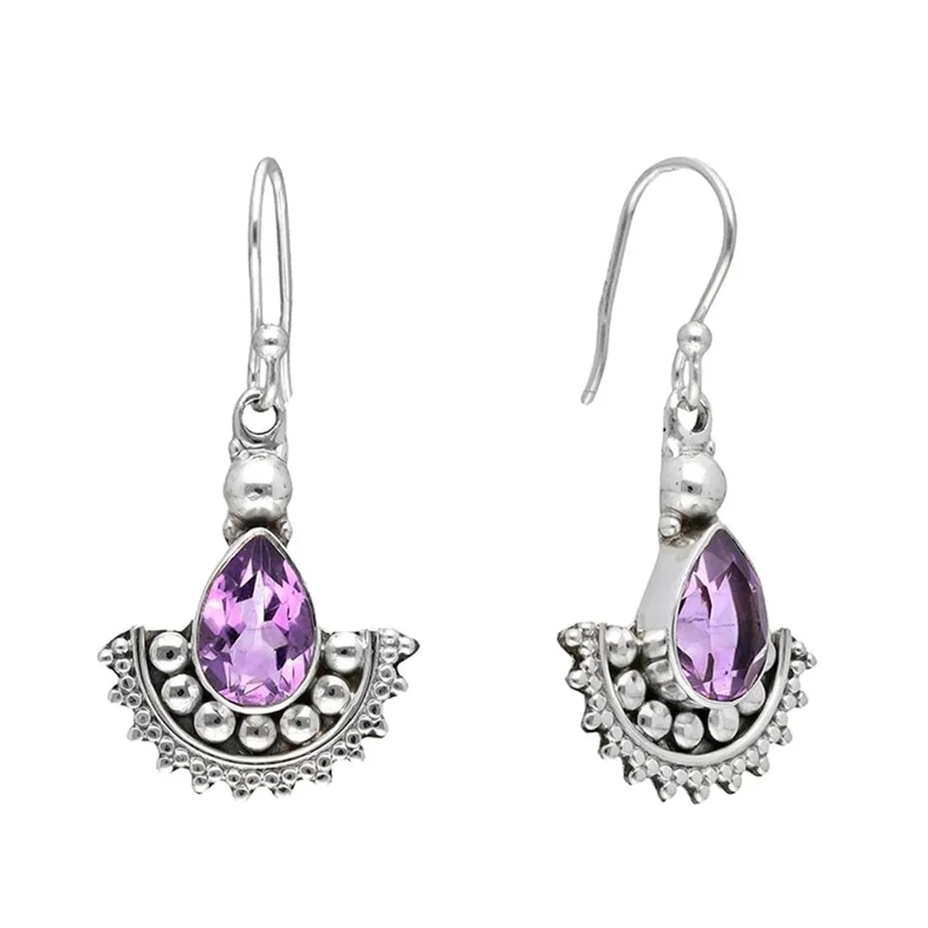YS Gems Sterling Silver Purple Amethyst Dangle Earrings - 0.67 x 1.34 sold by Zulily product image thumbnail 3