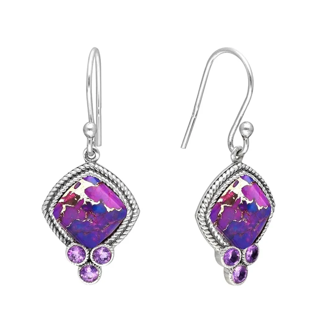 YS Gems Sterling Silver Purple Turquoise Dangle Earrings - 0.55 x 1.3 sold by Zulily product image thumbnail 4