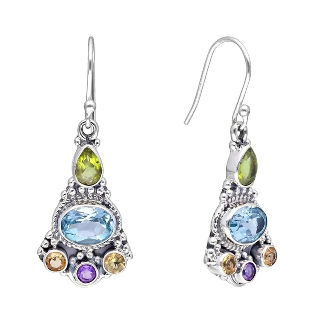 YS Gems Sterling Silver Sky Blue Topaz Cluster Dangle Earrings - 0.55 x 1.5 sold by Zulily product image thumbnail 2