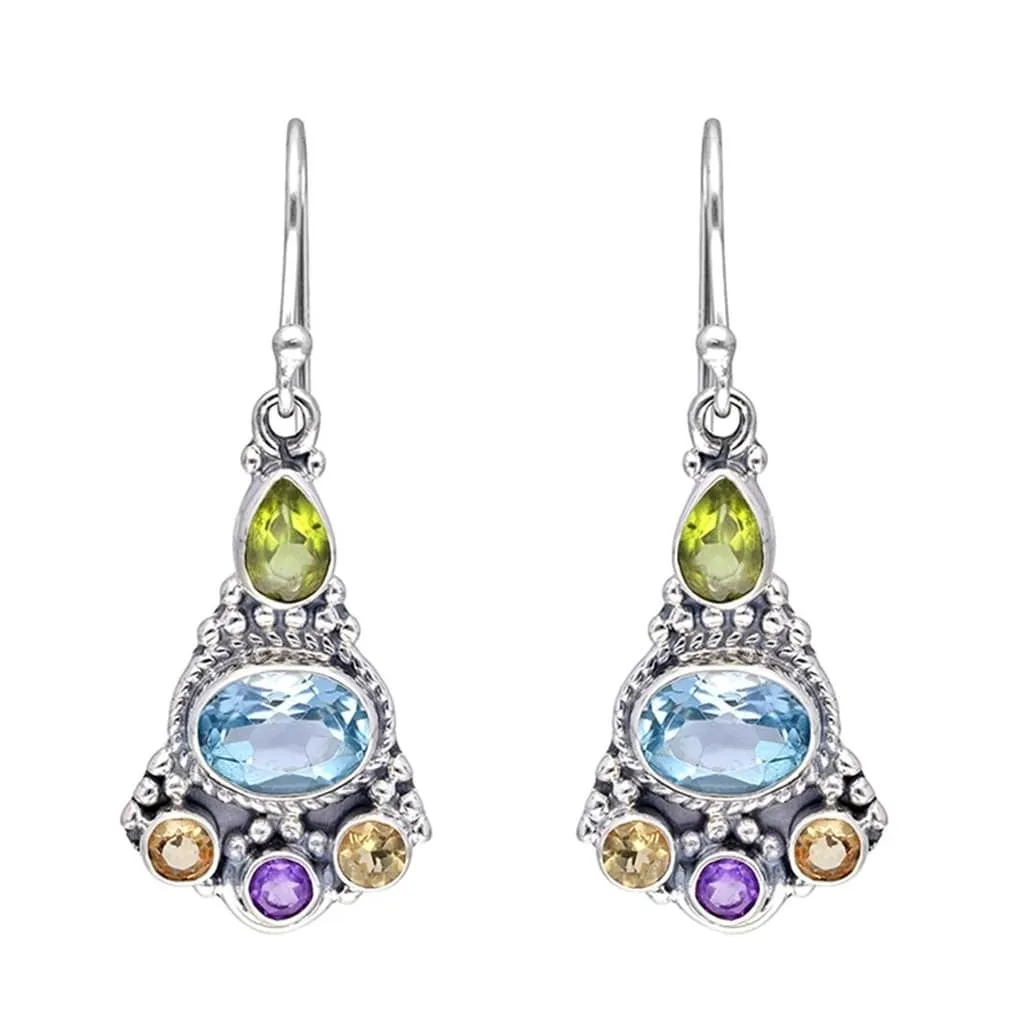 YS Gems Sterling Silver Sky Blue Topaz Cluster Dangle Earrings - 0.55 x 1.5 sold by Zulily product image thumbnail 4