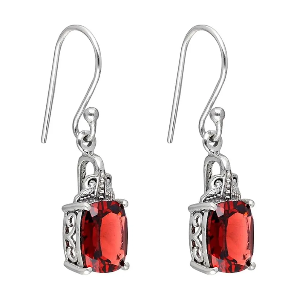 YS Gems Sterling Silver Garnet Dangle Earrings - 0.28 x 1.22 sold by Zulily product image thumbnail 3