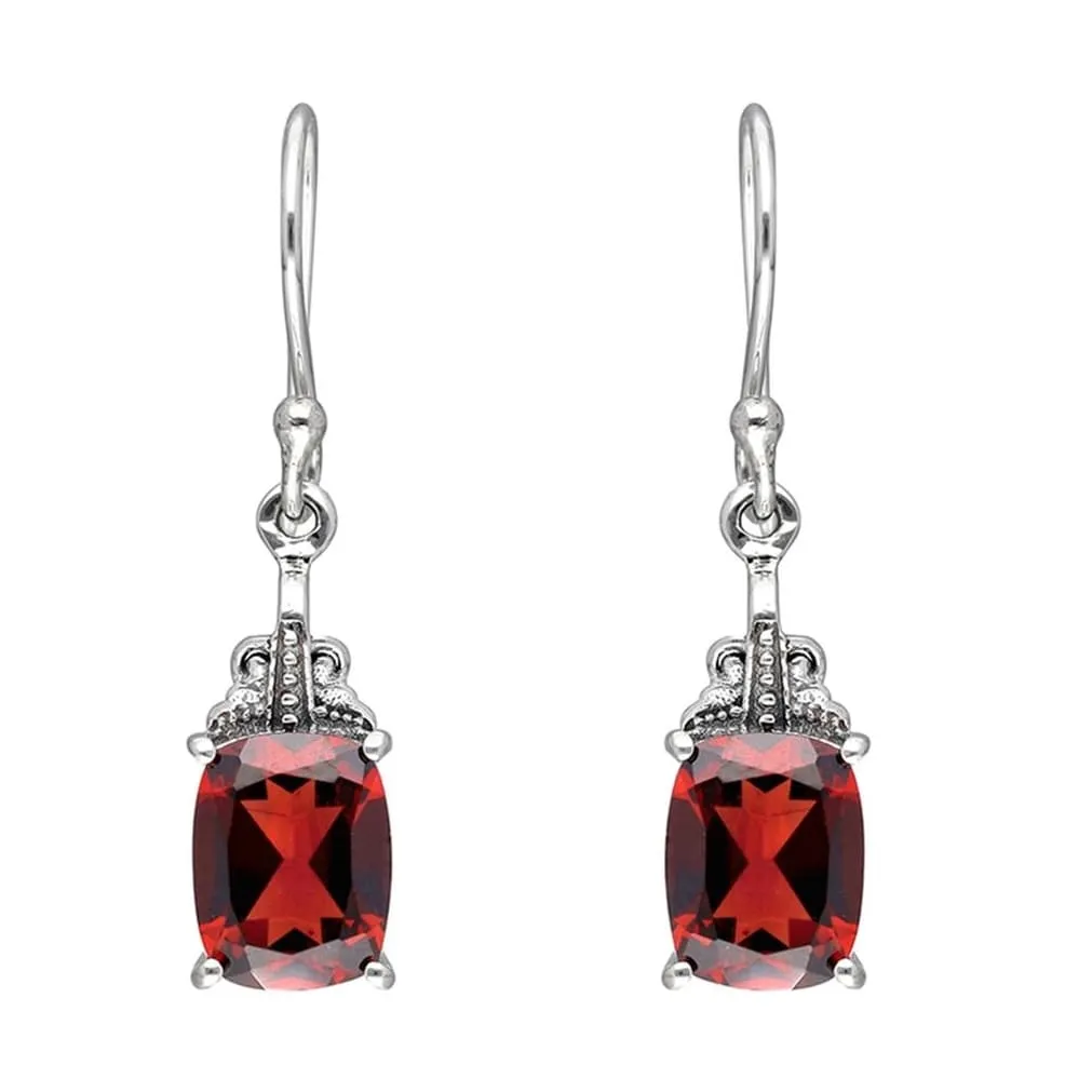 YS Gems Sterling Silver Garnet Dangle Earrings - 0.28 x 1.22 sold by Zulily product image thumbnail 2