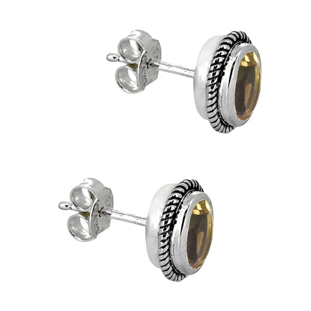 YS Gems Sterling Silver Citrine Oval Shape Stud Earrings - 0.35 x 0.43 sold by Zulily