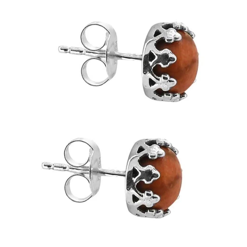 YS Gems Sterling Silver Orange Mohave Turquoise Stud Earrings - 0.31 x 0.31 sold by Zulily product image thumbnail 3