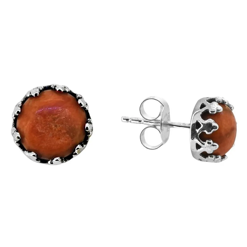 YS Gems Sterling Silver Orange Mohave Turquoise Stud Earrings - 0.31 x 0.31 sold by Zulily