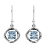 YS Gems Sterling Silver Blue Topaz Square Shape Dangle Earrings - 0.47 x 1.1 sold by Zulily