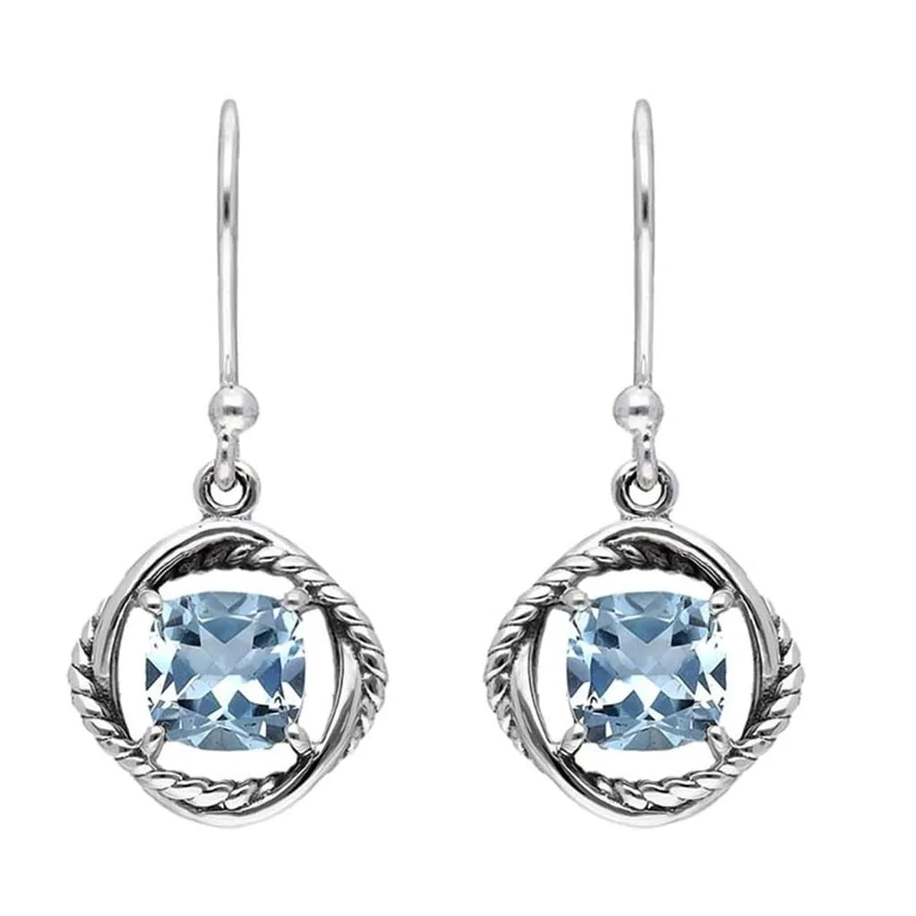 YS Gems Sterling Silver Blue Topaz Square Shape Dangle Earrings - 0.47 x 1.1 sold by Zulily product image thumbnail 2
