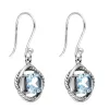 YS Gems Sterling Silver Blue Topaz Square Shape Dangle Earrings - 0.47 x 1.1 sold by Zulily
