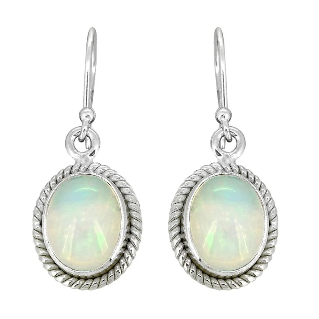 YS Gems Sterling Silver Ethiopian Opal Oval Shape Dangle Earrings - 0.51 x 1.26 sold by Zulily