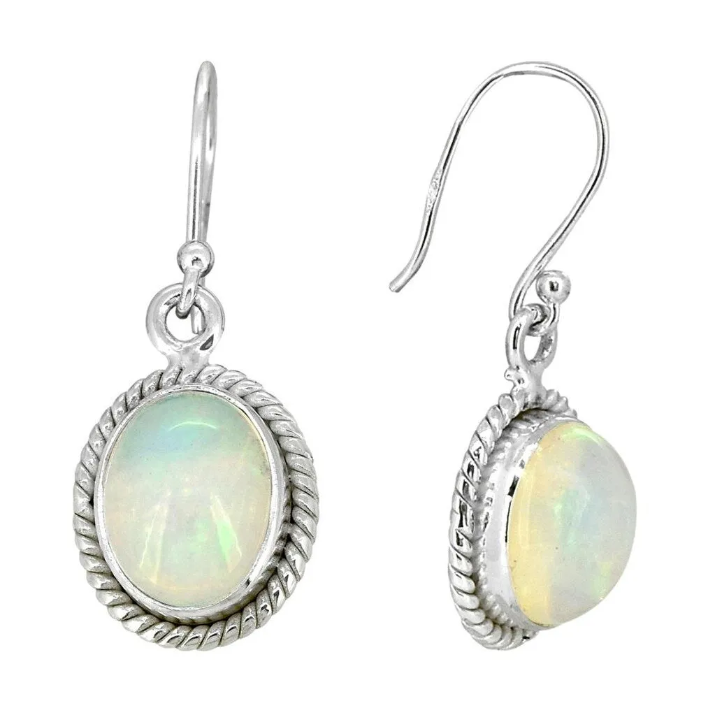 YS Gems Sterling Silver Ethiopian Opal Oval Shape Dangle Earrings - 0.51 x 1.26 sold by Zulily product image thumbnail 3