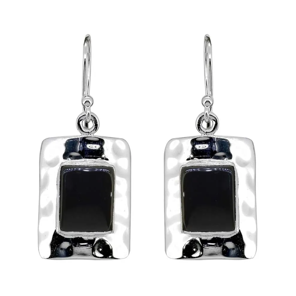 YS Gems Sterling Silver Black Onyx Rectangular Dangle Earrings - 0.59 x 1.34 sold by Zulily product image thumbnail 2