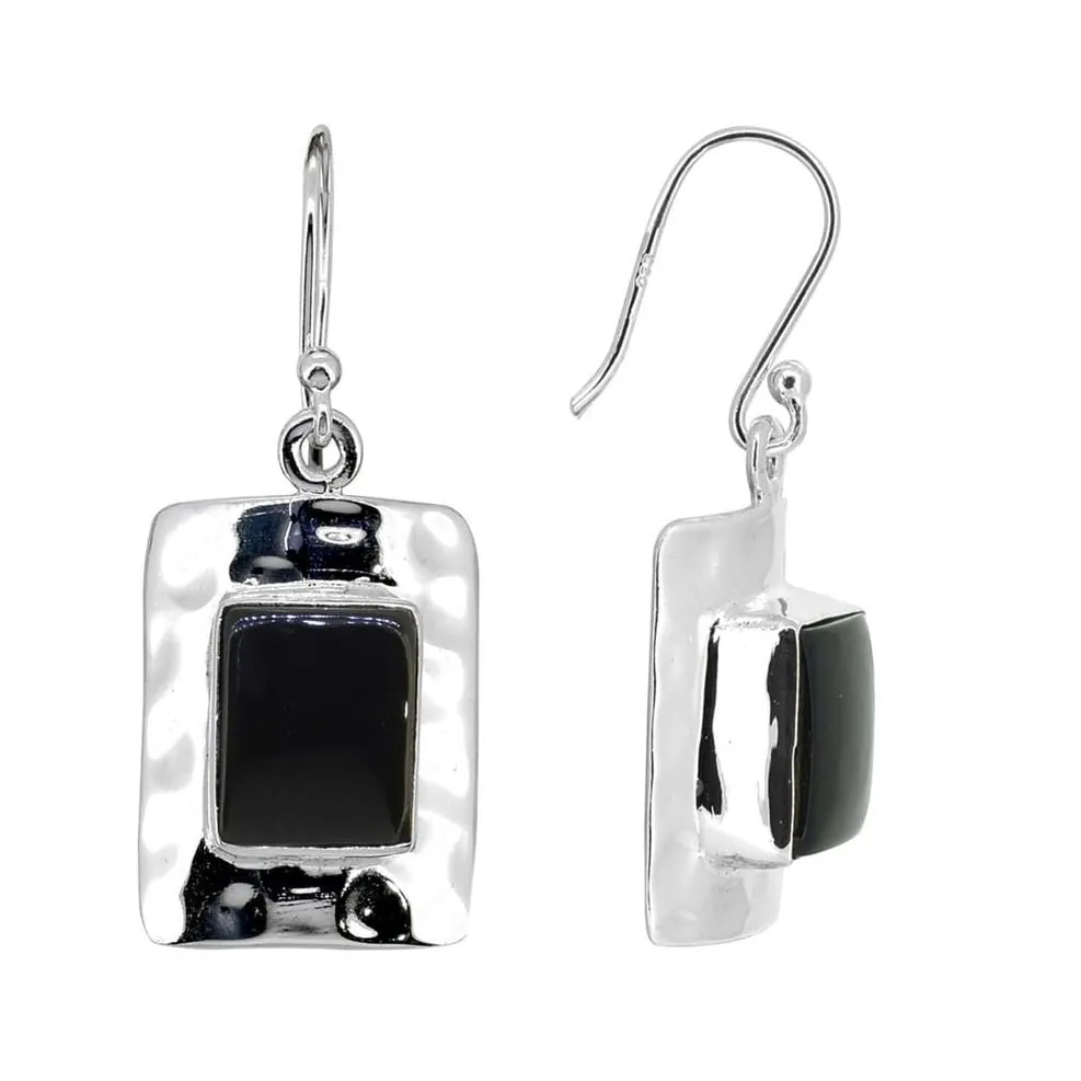YS Gems Sterling Silver Black Onyx Rectangular Dangle Earrings - 0.59 x 1.34 sold by Zulily product image thumbnail 4