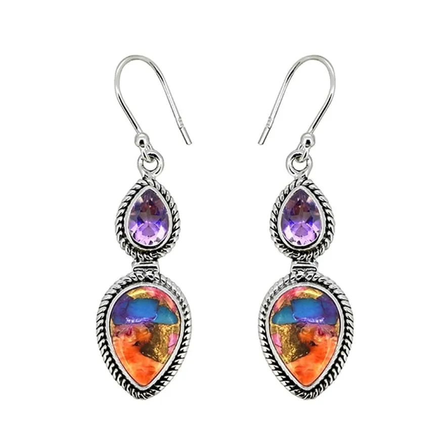 YS Gems Sterling Silver Oyster Copper Turquoise Dangle Earrings - 0.51 x 1.77 sold by Zulily product image thumbnail 2