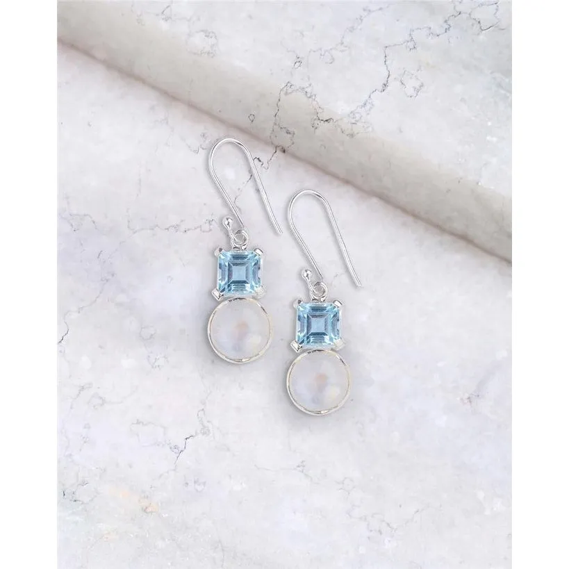 YS Gems Sterling Silver Rainbow Moonstone Dangle Earrings - 0.43 x 1.38 sold by Zulily product image thumbnail 3