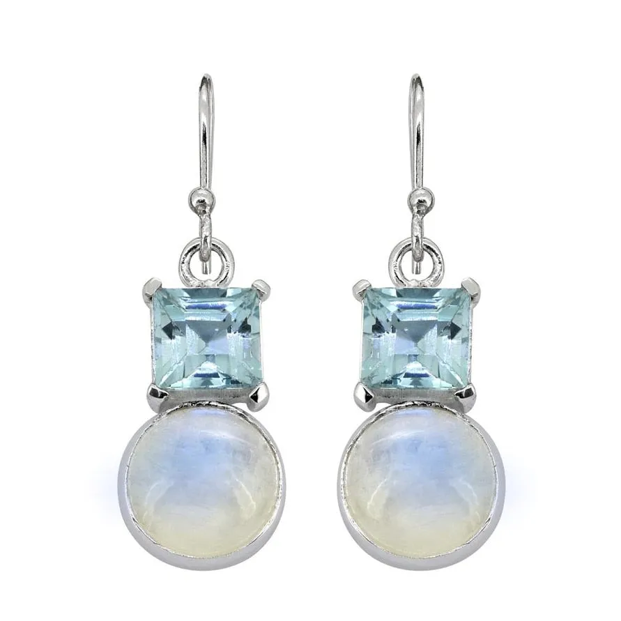 YS Gems Sterling Silver Rainbow Moonstone Dangle Earrings - 0.43 x 1.38 sold by Zulily product image thumbnail 2