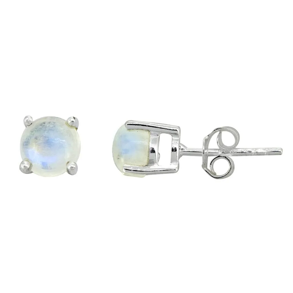 YS Gems Sterling Silver Rainbow Moonstone Round Stud Earring - 0.24 x 0.24 sold by Zulily product image thumbnail 3