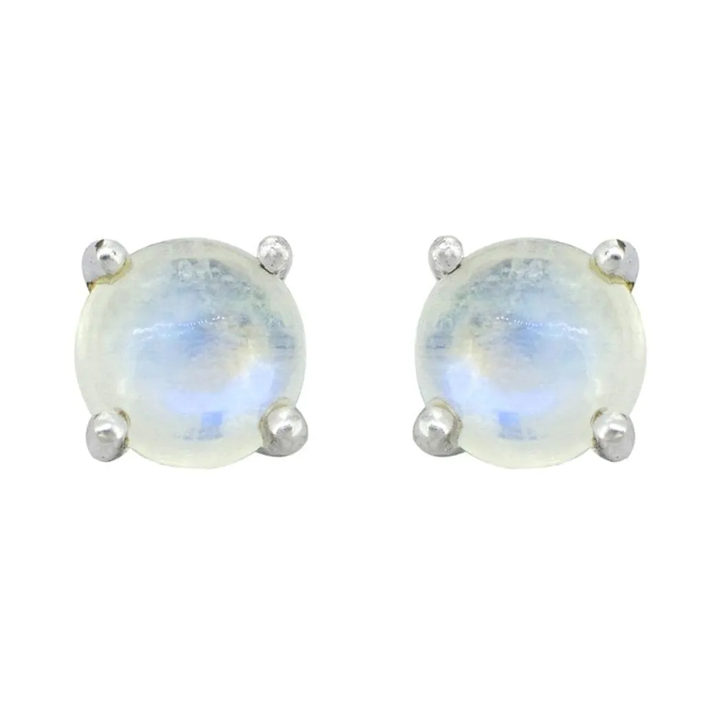YS Gems Sterling Silver Rainbow Moonstone Round Stud Earring - 0.24 x 0.24 sold by Zulily product image thumbnail 2