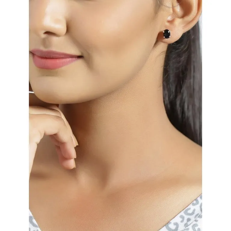YS Gems Sterling Silver Black Onyx Oval Stud Earring - 0.31 x 0.31 sold by Zulily