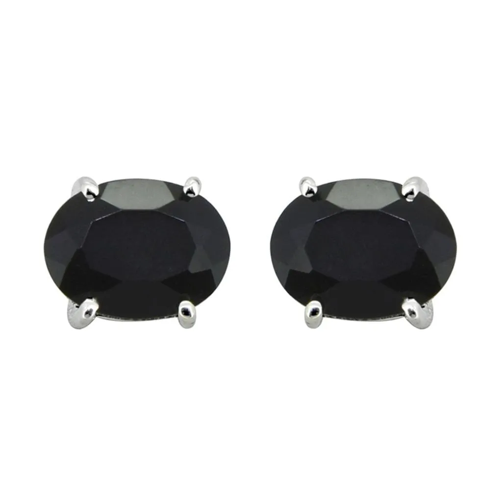 YS Gems Sterling Silver Black Onyx Oval Stud Earring - 0.31 x 0.31 sold by Zulily product image thumbnail 2